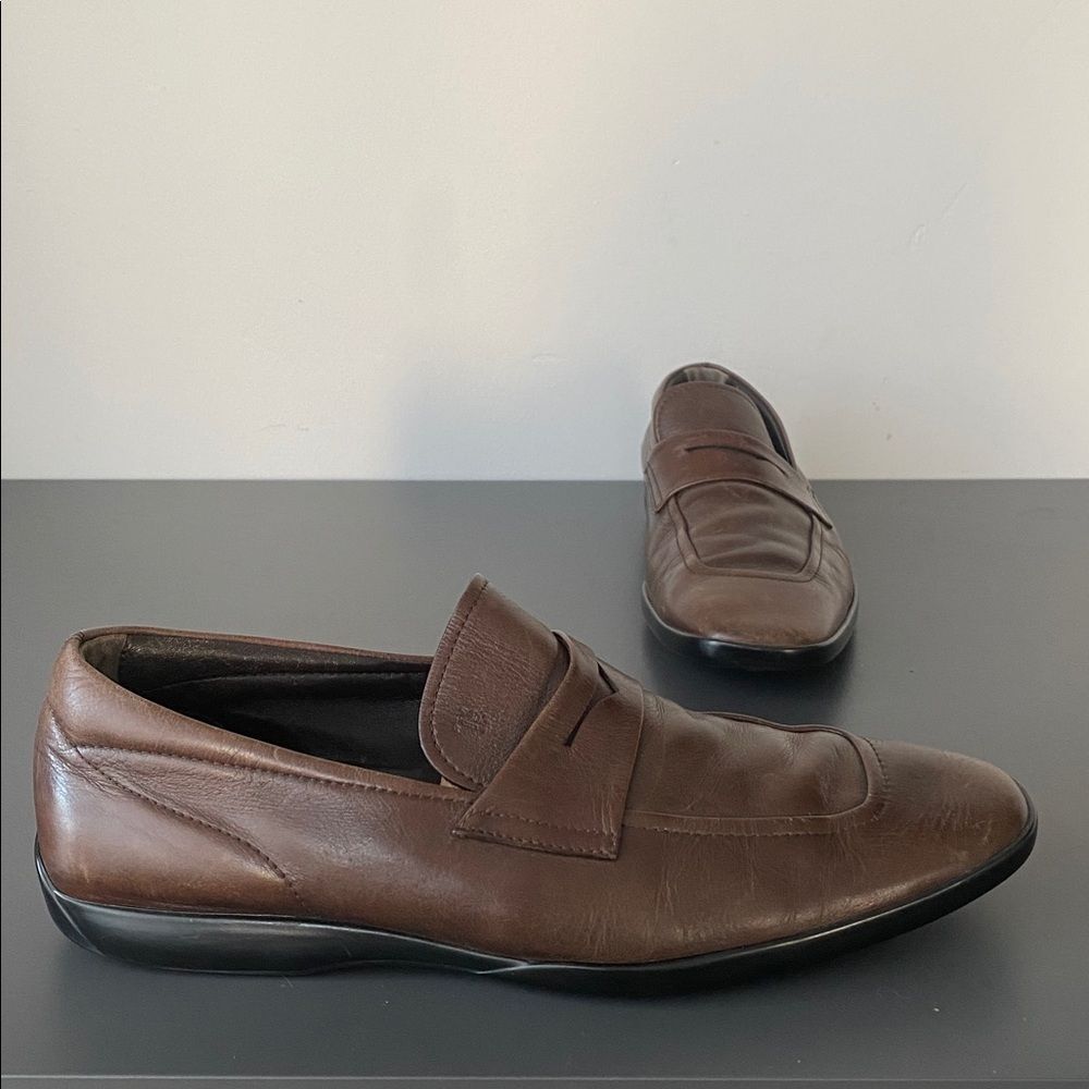 Tod's Brown Leather Driver’s Loafers 9.5 Designer Luxury Country Club Old Money - Picture 2 of 12